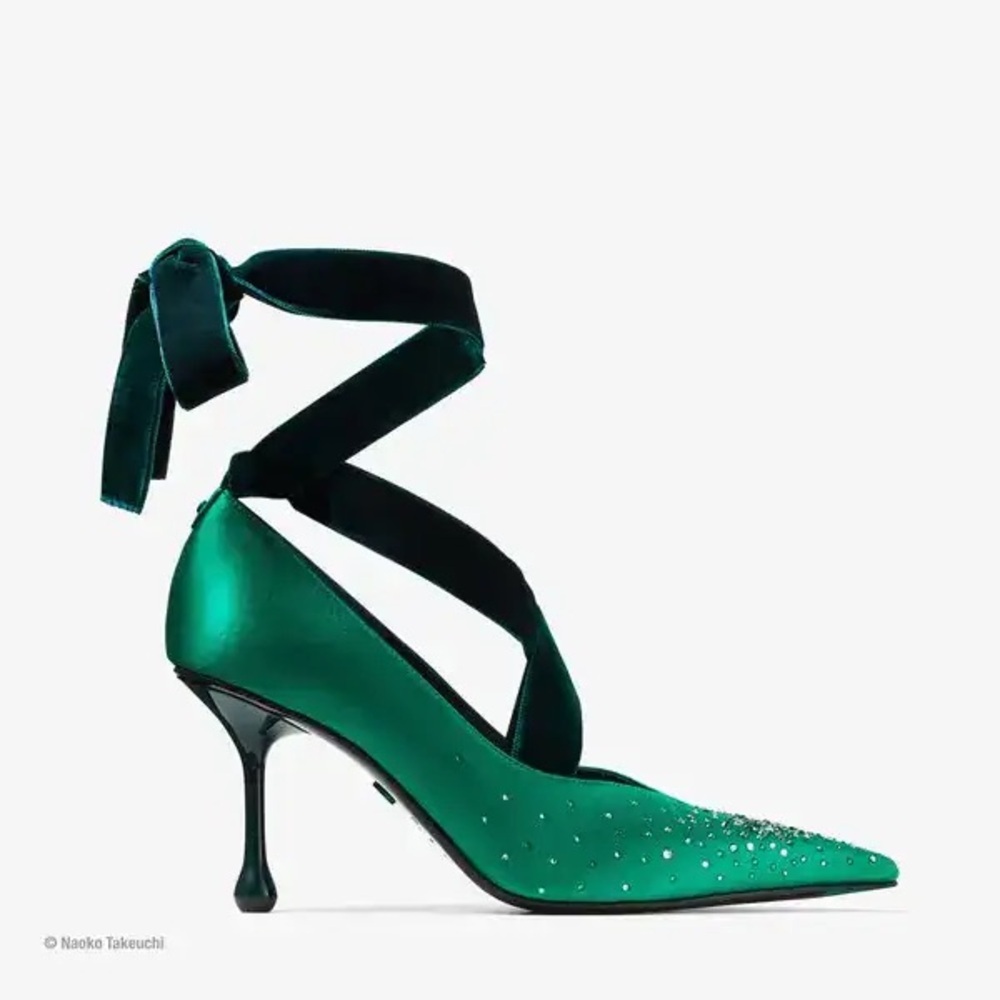 New Jimmy Choo x Sailor Moon Neptune 80 Satin Crystal Pump - Picture 5 of 13